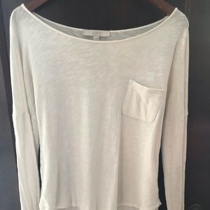 LOFT boat-neck, long-sleeve top. GUC.